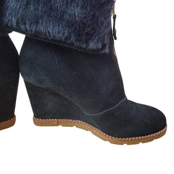 Kate Spade Stasia Black Suede Wedge Boots Size 7 – Luxe & Very Gently Used! - Picture 5 of 9